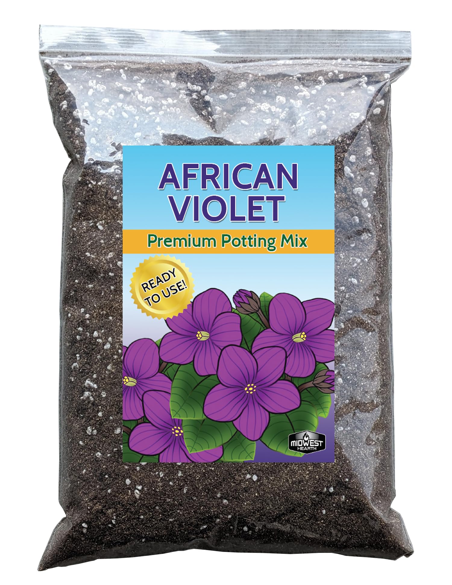 Midwest Hearth African Violet Soil bag 8qt ready-to-use mix supports strong root growth.