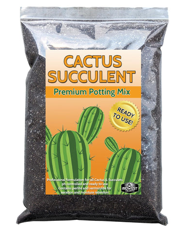 Midwest Hearth cactus soil mix 8qt promoting robust root growth.