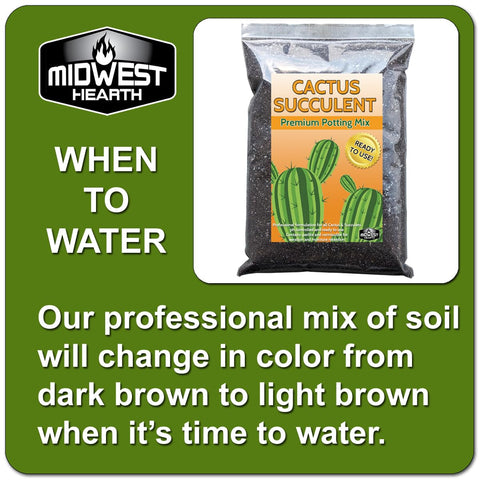 Midwest Hearth cactus succulent potting soil mix illustrating aeration moisture balance