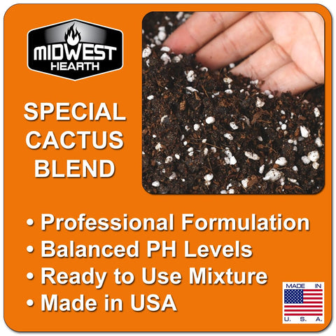Midwest Hearth cactus succulent potting soil mix texture closeup highlighting light, aerated medium