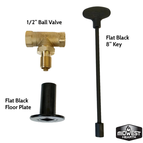 Midwest Hearth flat black floor plate image shows durable fit for flush outdoor installations.