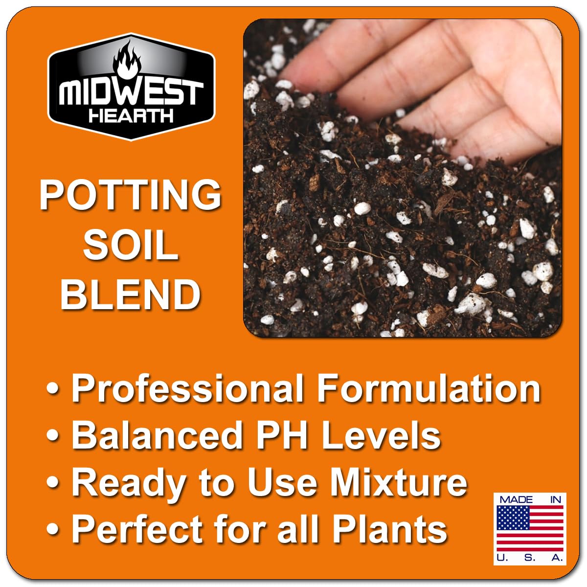 Close-up of peat moss in Midwest Hearth mix highlighting moisture-friendly texture