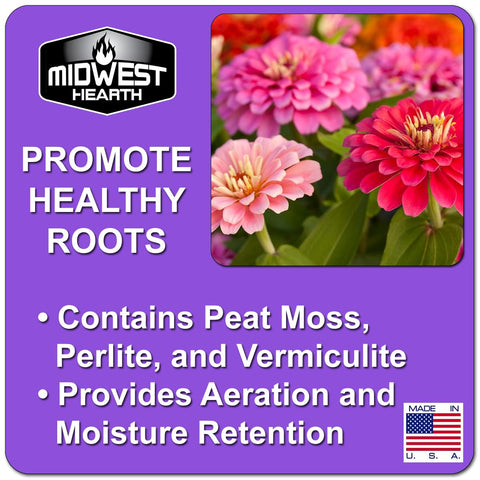 Vermiculite and perlite in Midwest Hearth mix improve aeration for roots