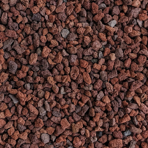 Midwest Hearth red lava rocks for plants in 1/4-inch size, ideal for drainage.