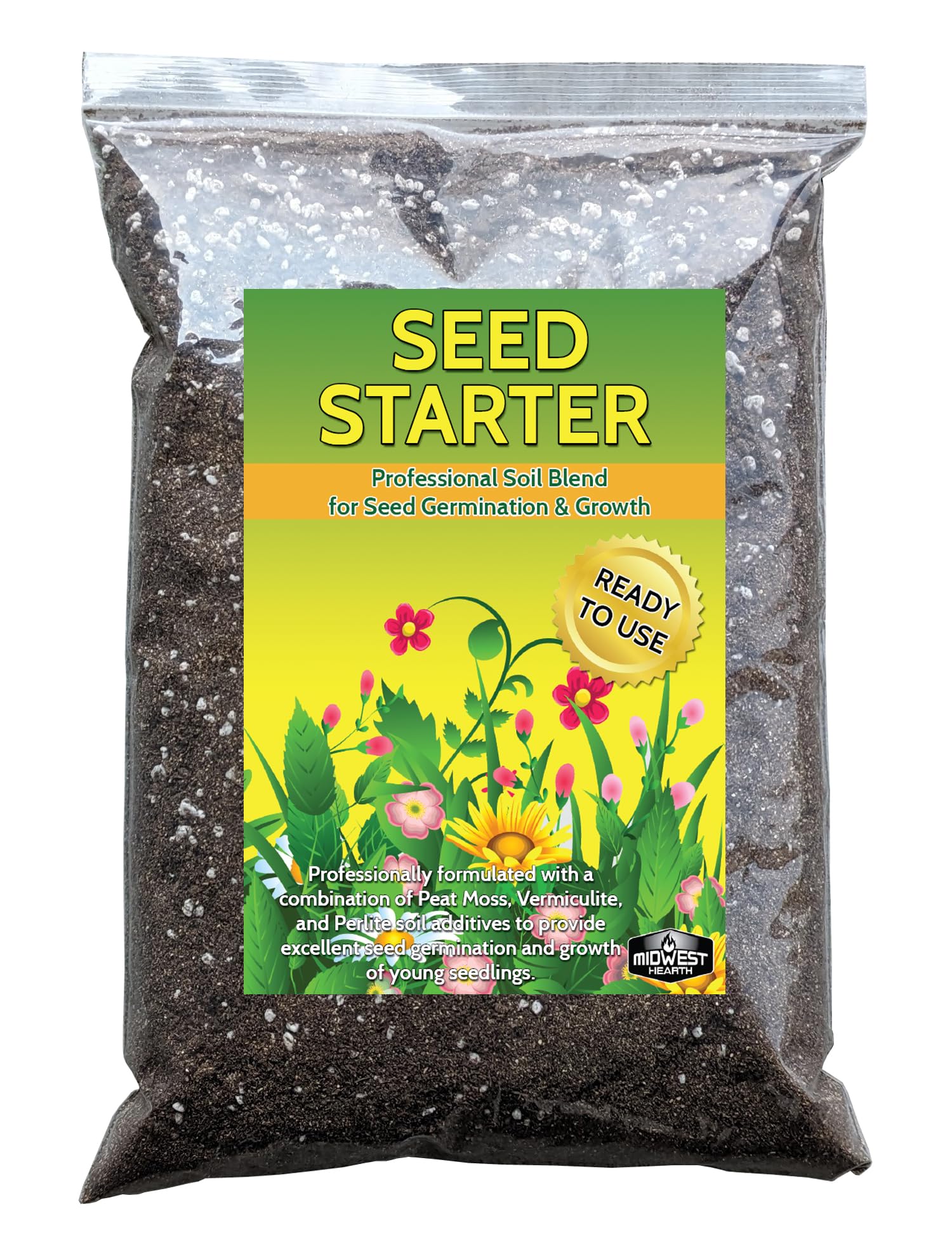 Midwest Hearth seed starter mix 4-quart bag ready-to-use for germination