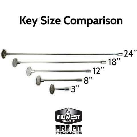 Midwest Hearth universal valve key with oval end detail for easier reach in valves