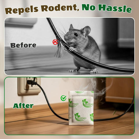 Migdracy peppermint mouse repellent pouch in garage deters rodents safely