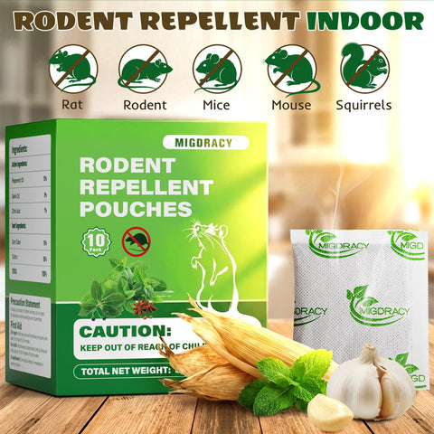 Migdracy peppermint mouse repellent pouch beside pantry protects stored food