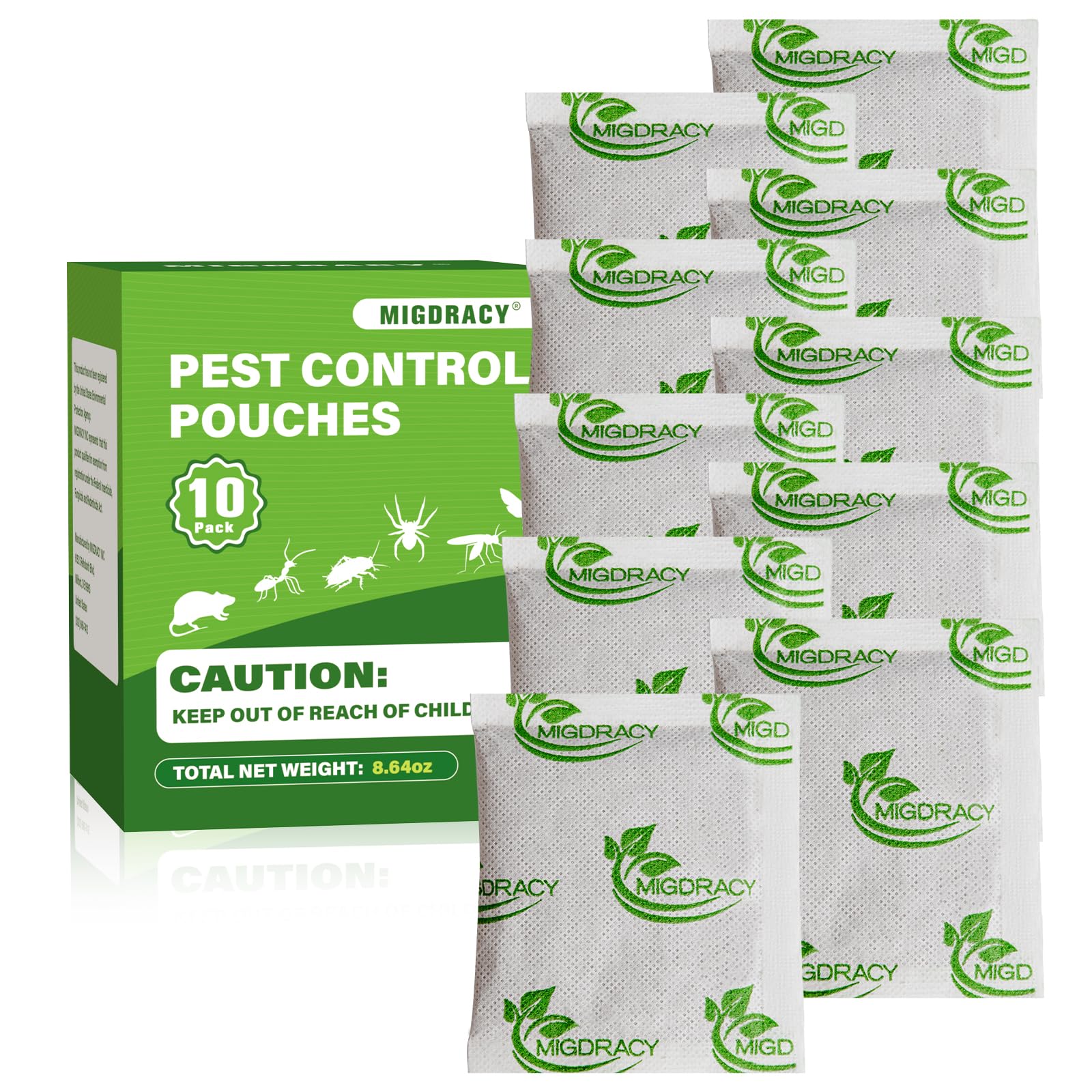 Migdracy pest control pouches 10-pack in use, peppermint scent deterring pests