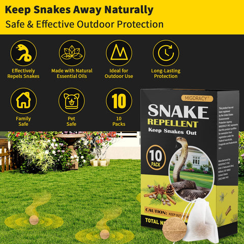 Migdracy snake repellent pack of 10 balls shown for yard protection