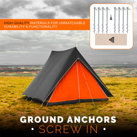 MightyPhine Earth Anchors with drill bit included for quick installation.