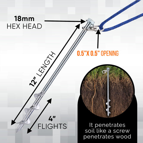MightyPhine Earth Anchors provide wind-resistant, stable anchoring solutions.