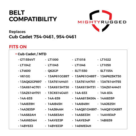 MightyRugged 954-0461 belt packaging signals ready replacement for maintenance.