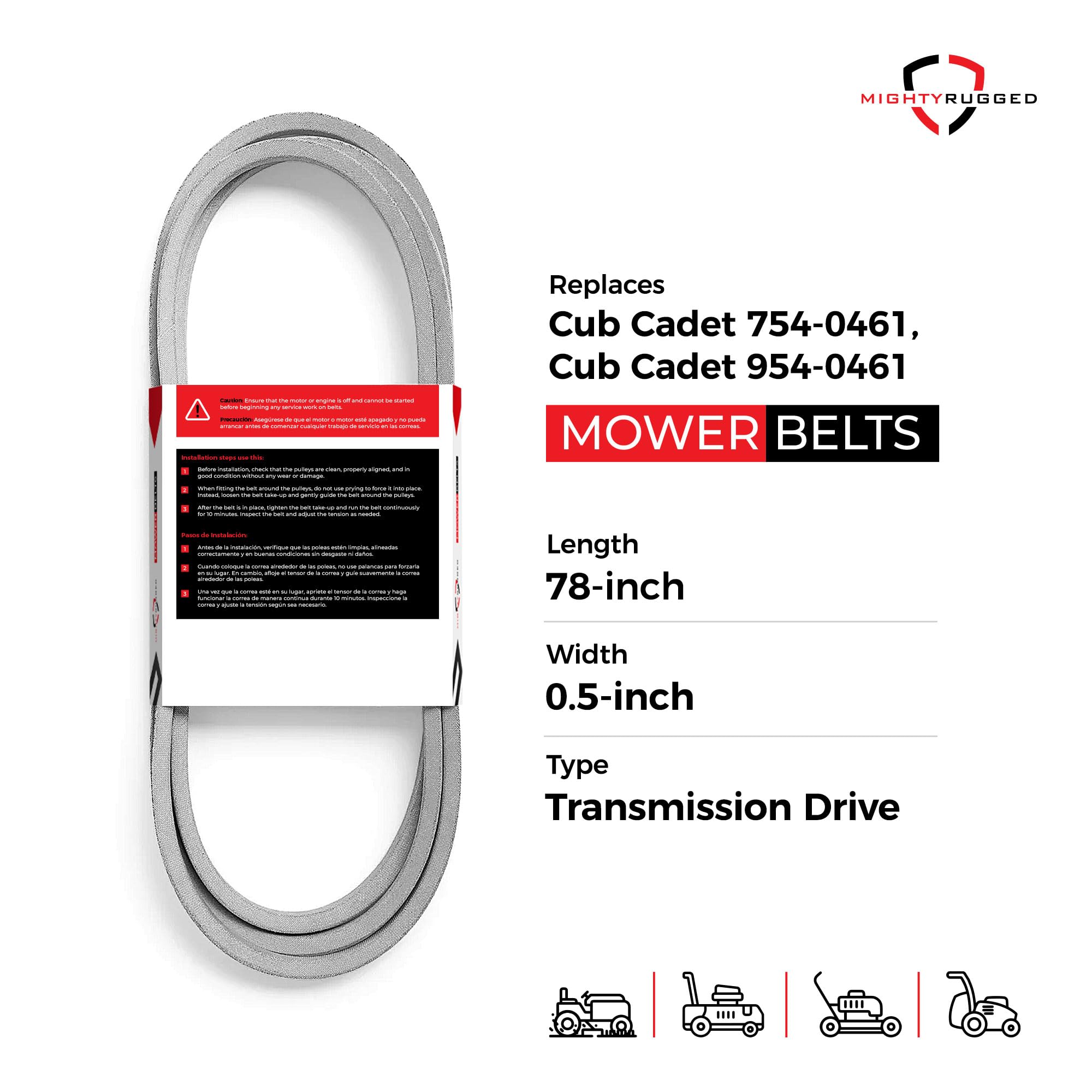 MightyRugged 954-0461 belt side installation shows easy, tool-friendly replacement.