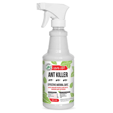 Mighty Mint ant killer spray bottle pour shows ready-to-use peppermint protection