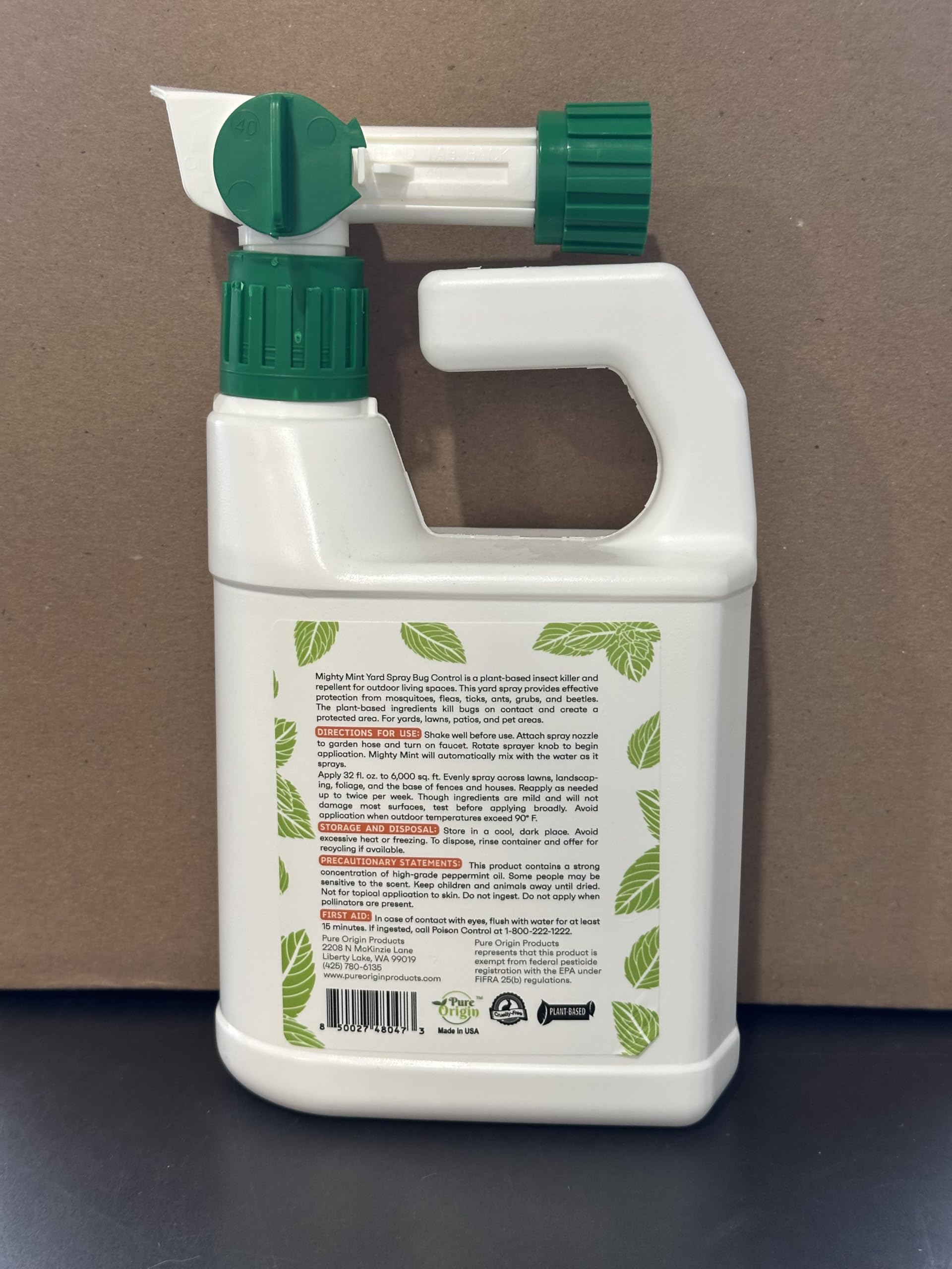 Mighty Mint flea tick mosquito barrier applied outdoors protects play areas.