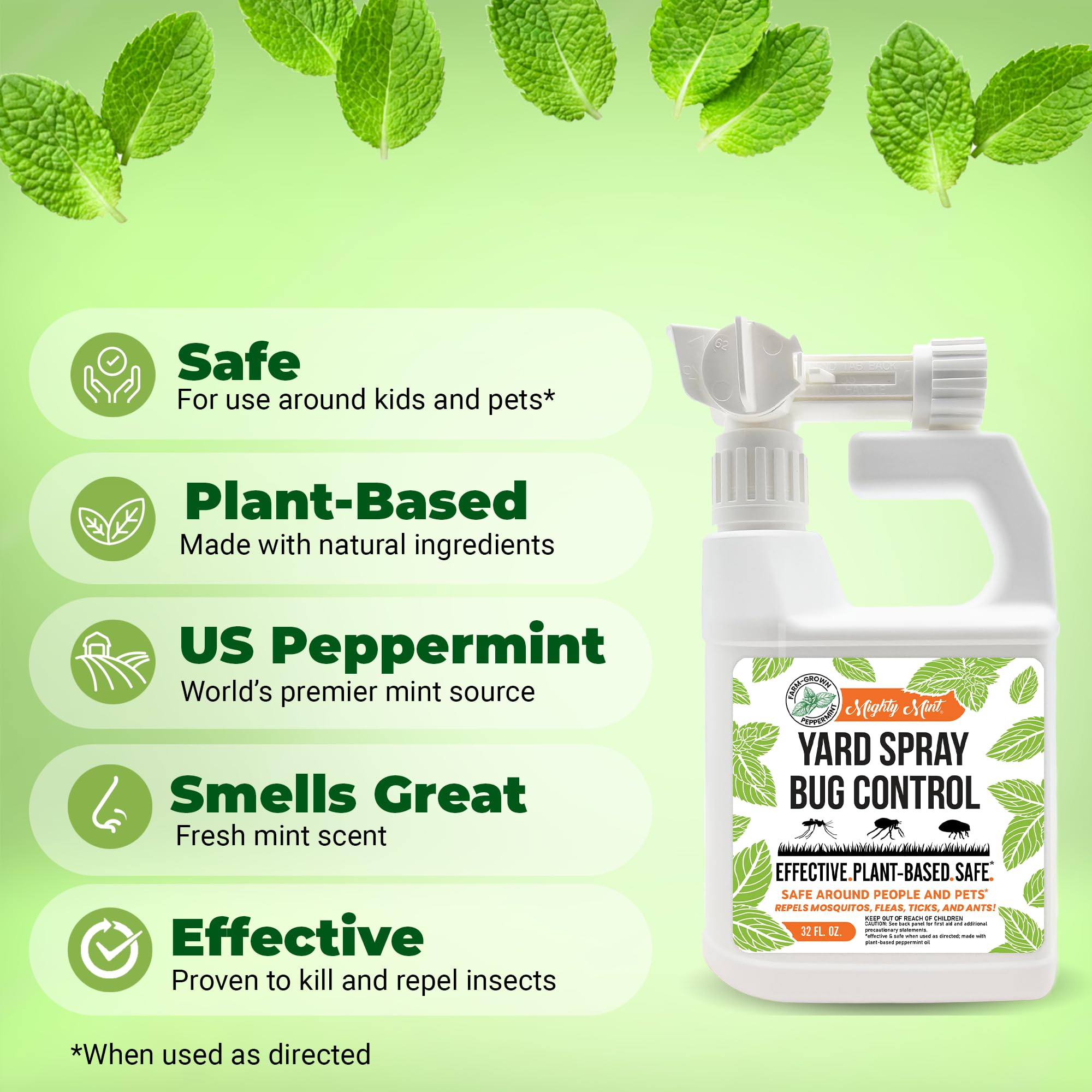 Mighty Mint hose attachment nozzle enables quick, even outdoor application