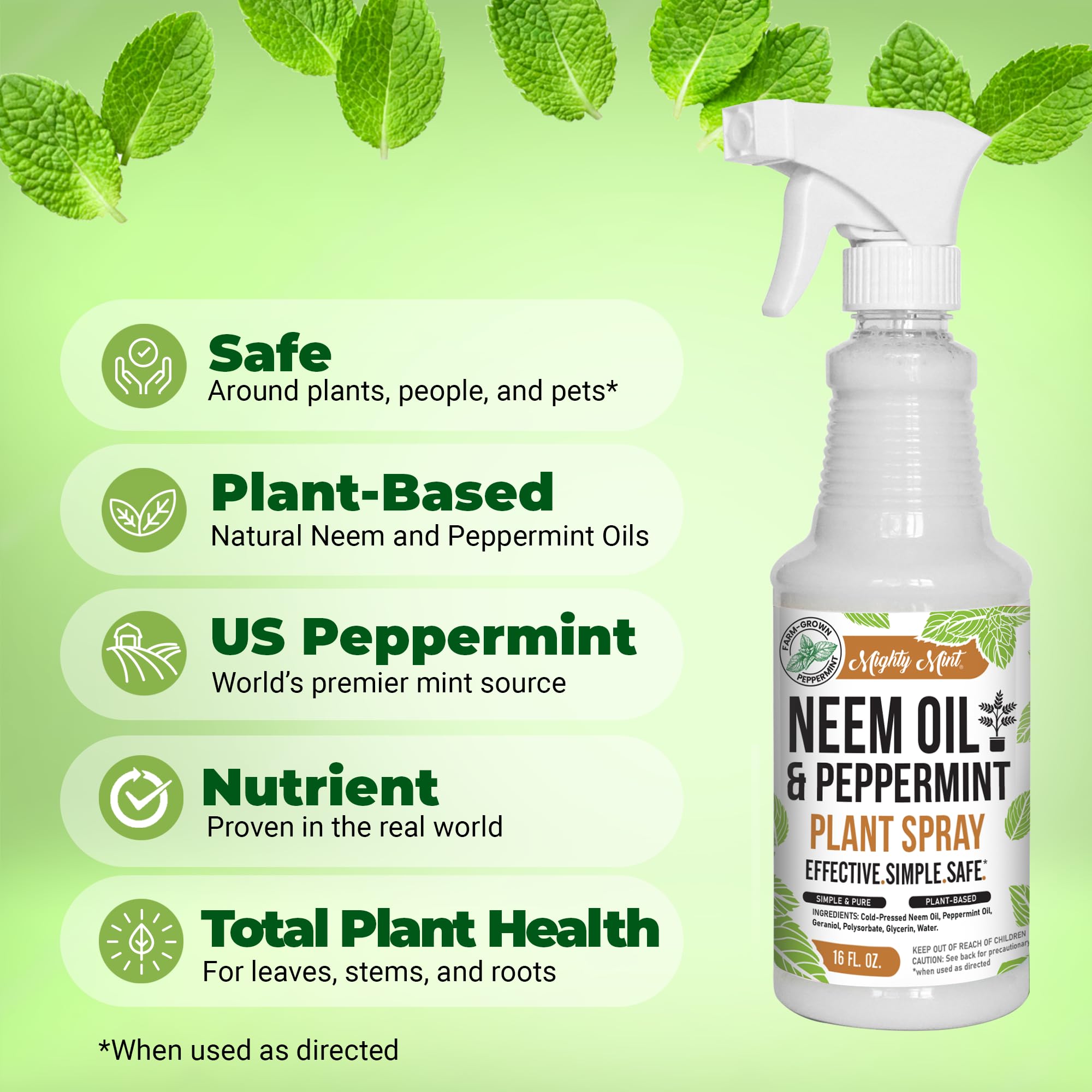 Two Mighty Mint spray bottles ready for indoor and outdoor use.