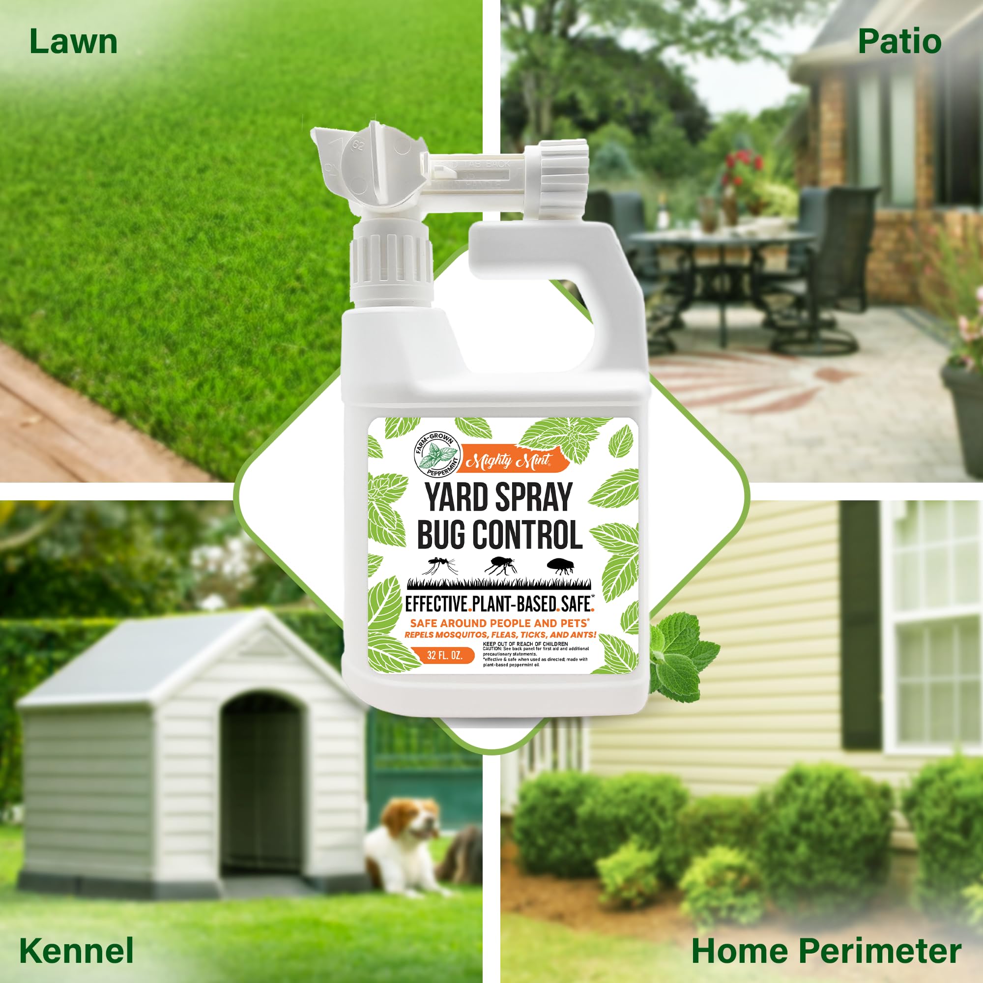 Mighty Mint outdoor pest barrier spray repels fleas, ticks, and mosquitoes