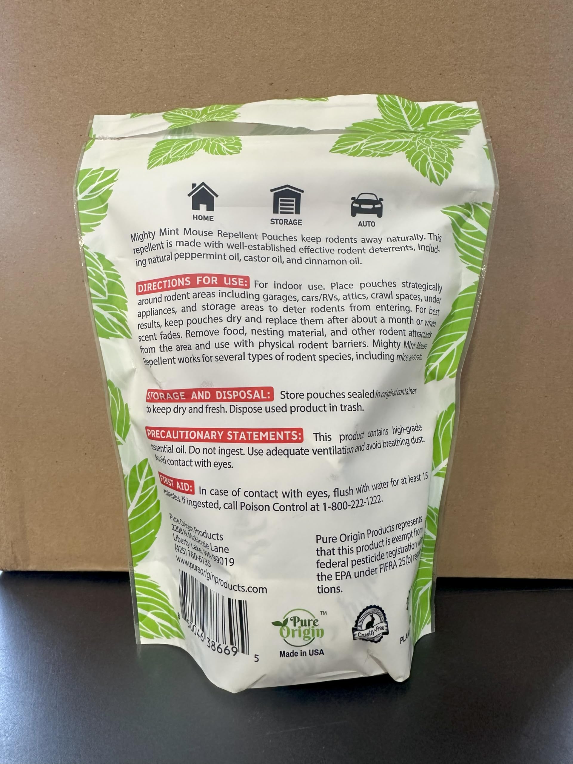 Mighty Mint pouches with cinnamon oil add pleasant aroma alongside rodent deterrence.