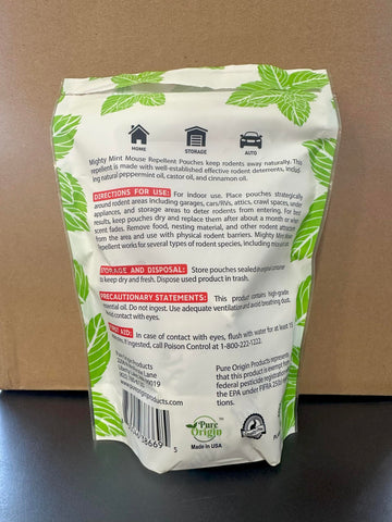 Mighty Mint pouches with cinnamon oil add pleasant aroma alongside rodent deterrence.