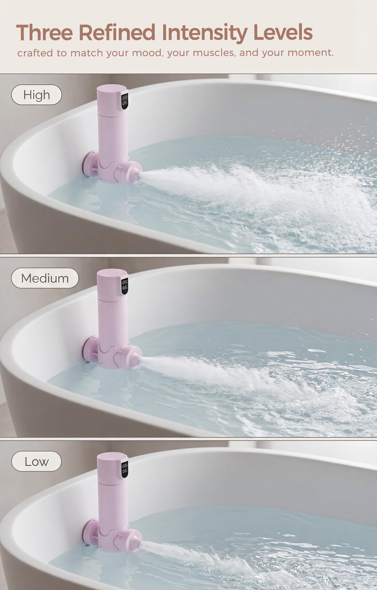 MightyKitten Bath Jet LED display ensures clear readings and IP67 splash protection.