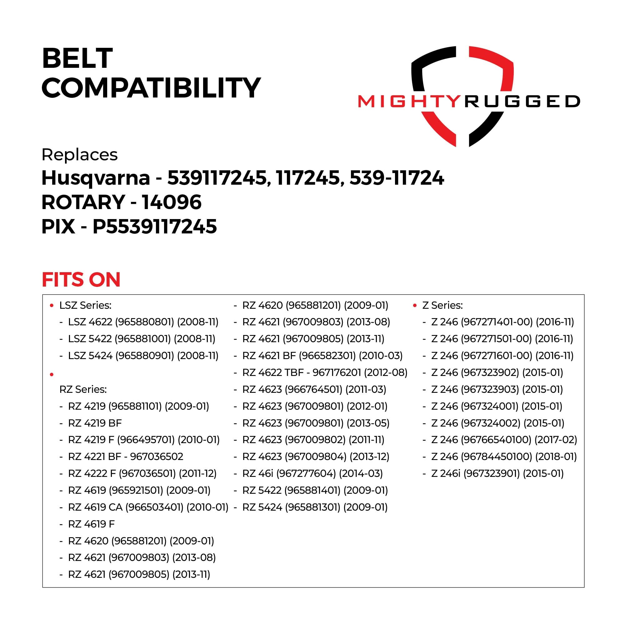 MightyRugged 539117245 belt during cutting demonstrating smooth operation.