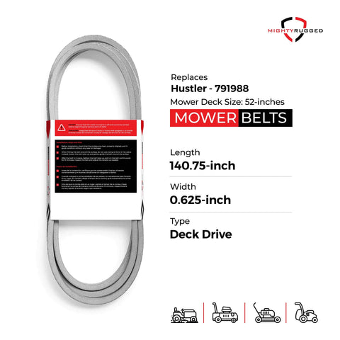 MightyRugged 791988 aramid-cord belt weave shows robust design for tough mowing sessions