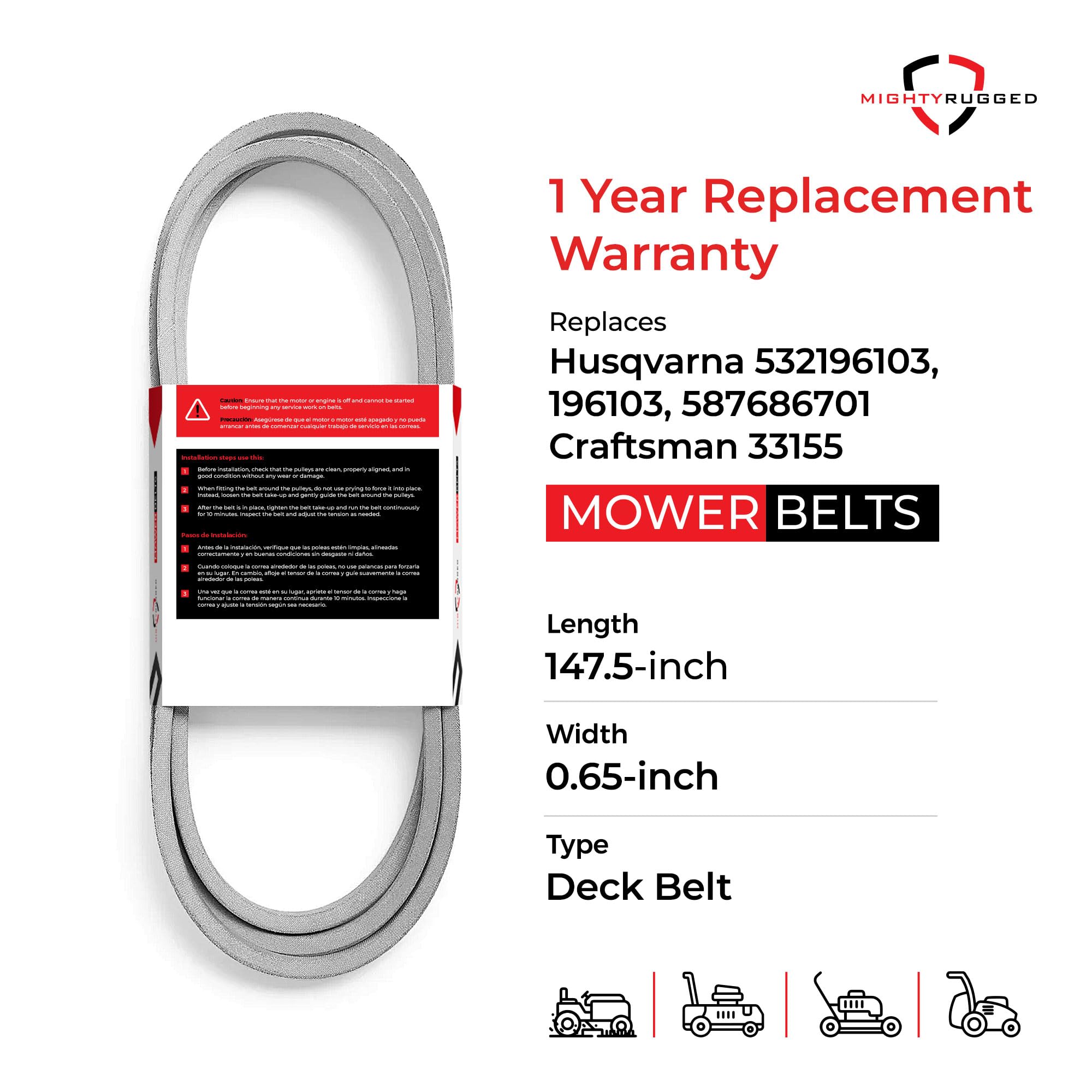 MightyRugged aramid cord belt highlighting high-strength core