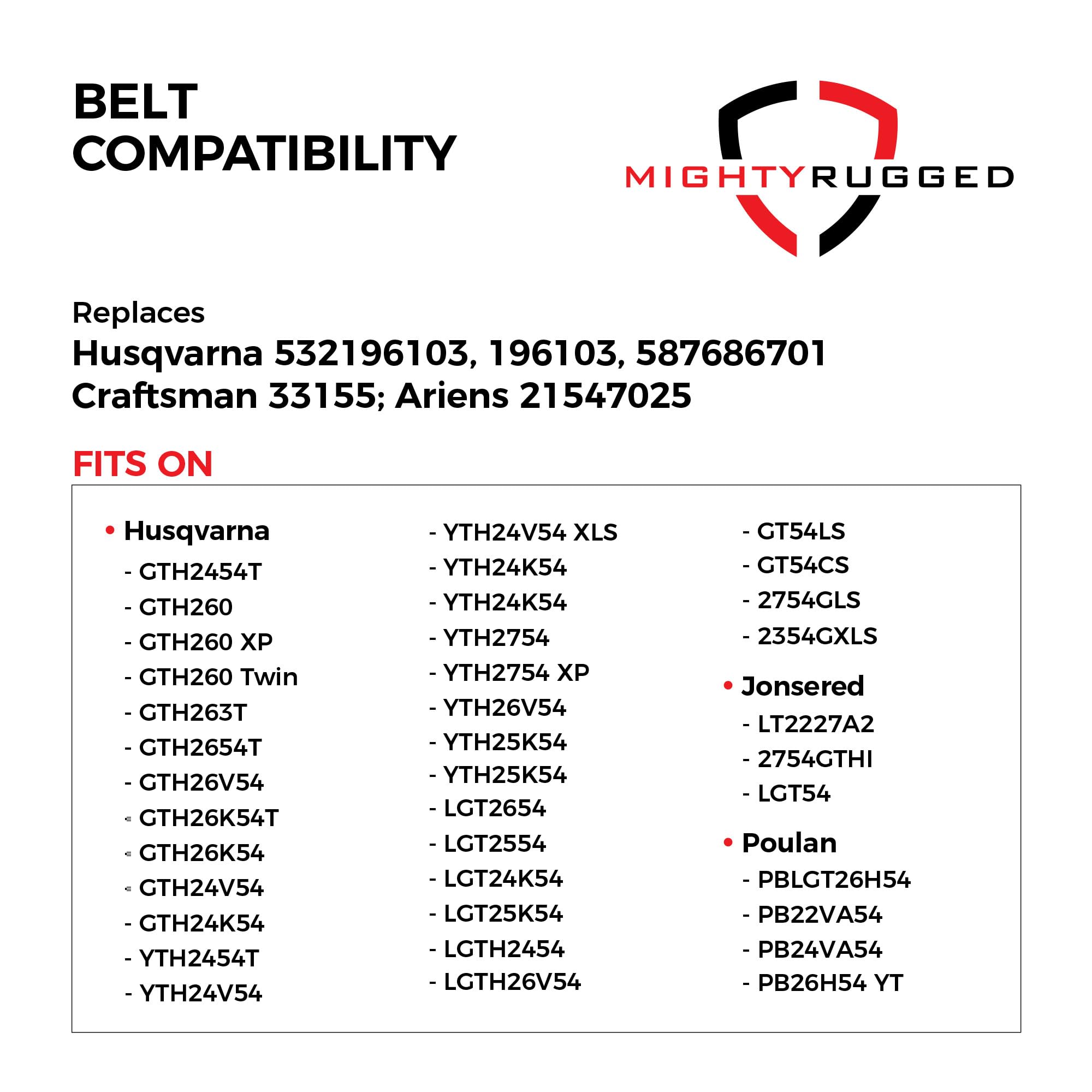 MightyRugged heavy-duty belt construction designed for durability