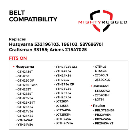 MightyRugged heavy-duty belt construction designed for durability