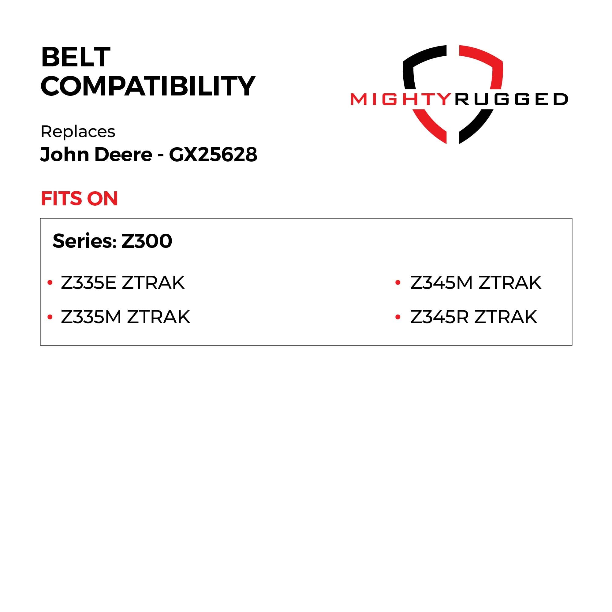 MightyRugged heavy-duty belt construction withstands tough mowing