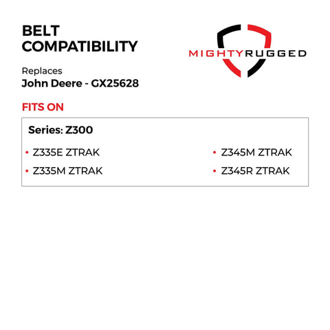 MightyRugged heavy-duty belt construction withstands tough mowing