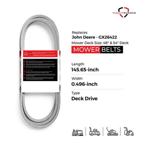MightyRugged Z325E-fit belt on deck, smooth operation