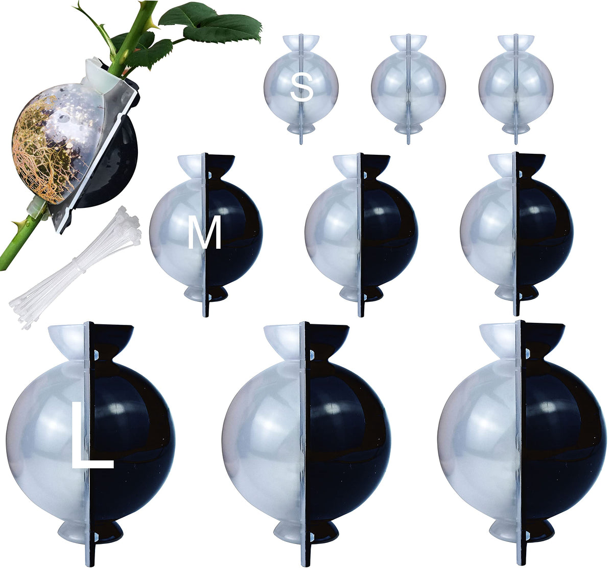 MIIIM air layering ball small closeup for precise grafts on thin branches