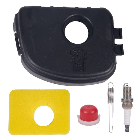 Mikatesi air cleaner cover 595660 on a lawn mower engine, providing debris protection.