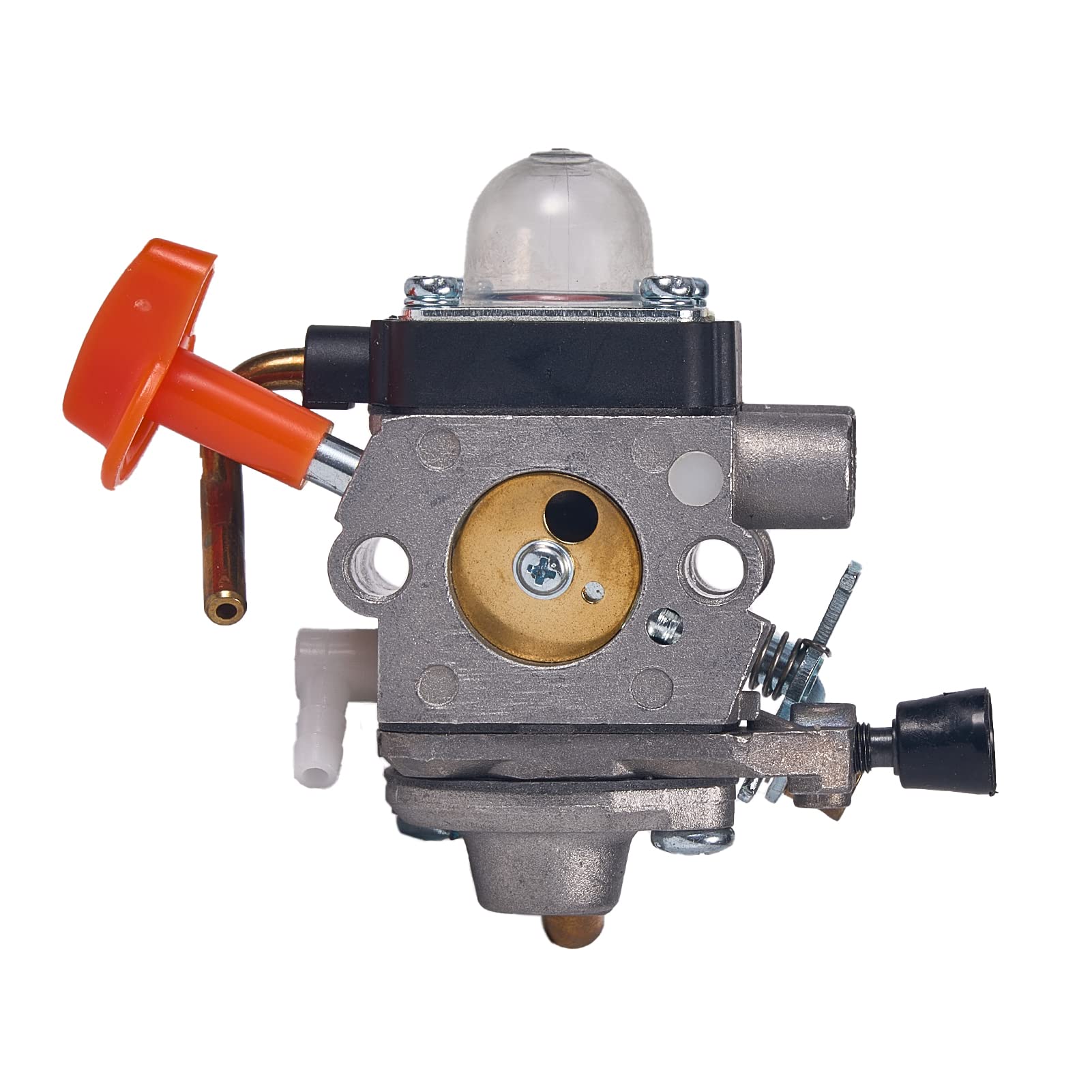 Mikatesi valve clearance set in use on a STIHL trimmer.