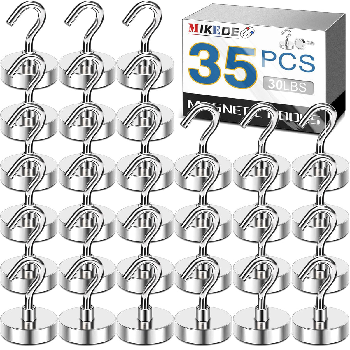 MIKEDE black magnetic hook with 30lb pull on fridge surface