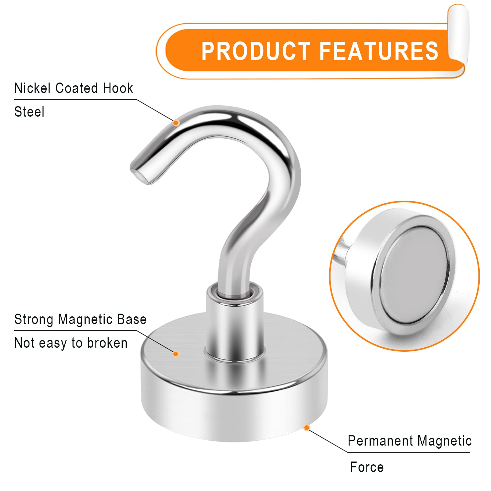MIKEDE fridge organizer magnetic hook for notes and towels