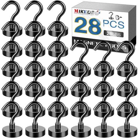 MIKEDE magnetic hooks with a 30lb pull on metal surfaces for clutter-free kitchens.