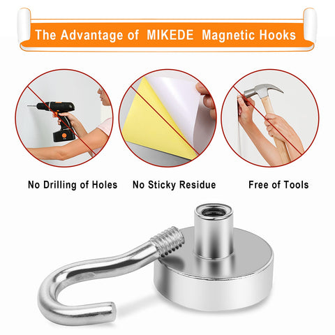 MIKEDE machined-base magnetic hook for stable metal mounting