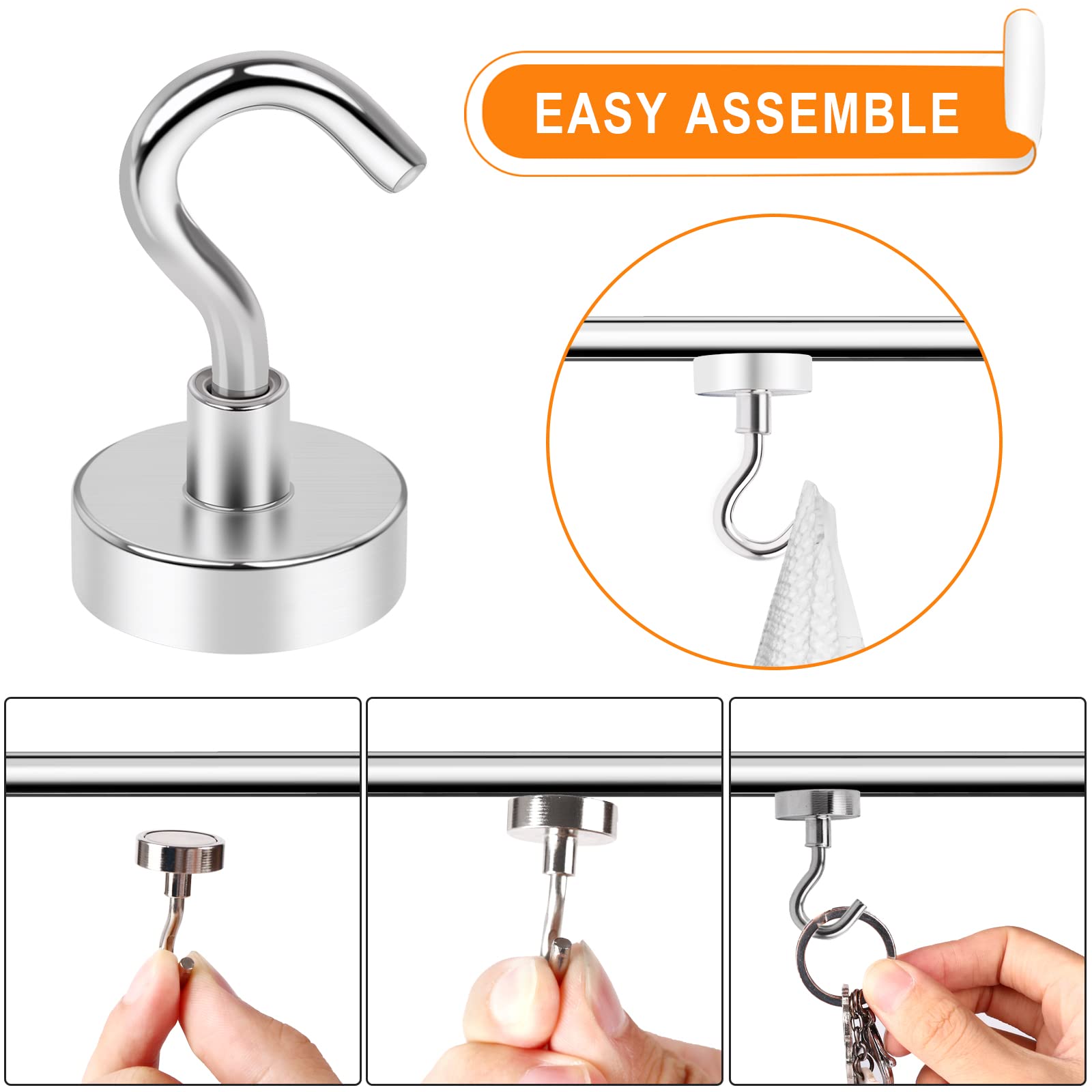 MIKEDE magnetic hook holds hats securely on refrigerator for clutter relief