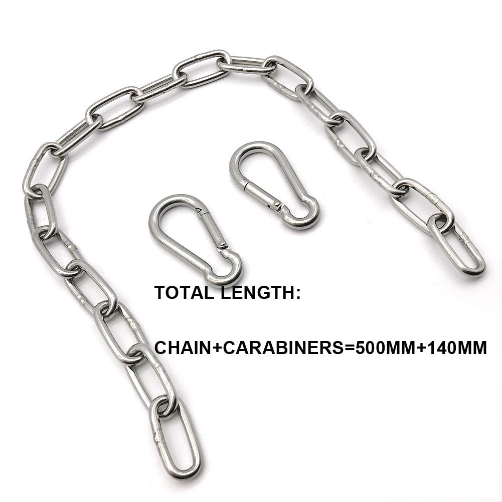 MIKMAYTOO 50cm chain with spring snaps for adjustable hanging length.
