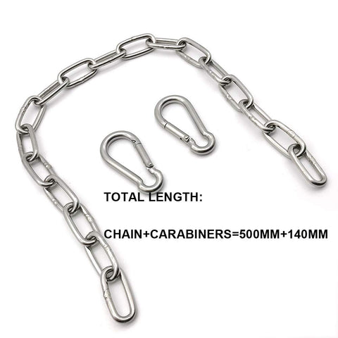 MIKMAYTOO 50cm chain with spring snaps for adjustable hanging length.