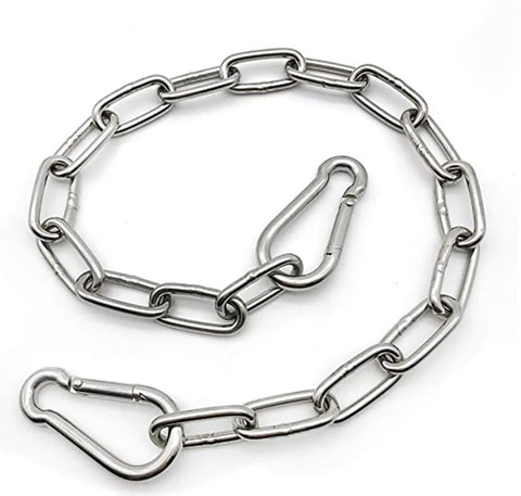 MIKMAYTOO heavy-duty stainless steel chain for secure 550lb hanging.