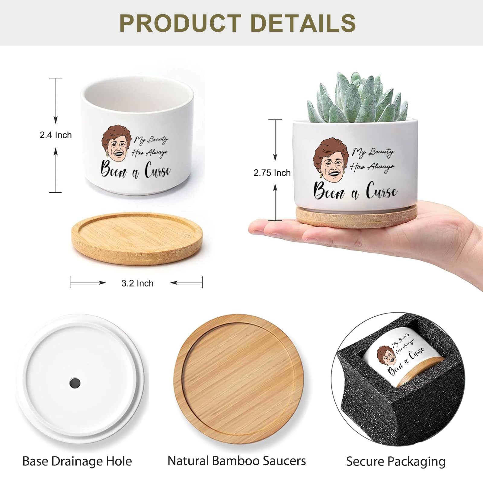 Mikopei bamboo saucer tray, adds natural elegance under each planter.