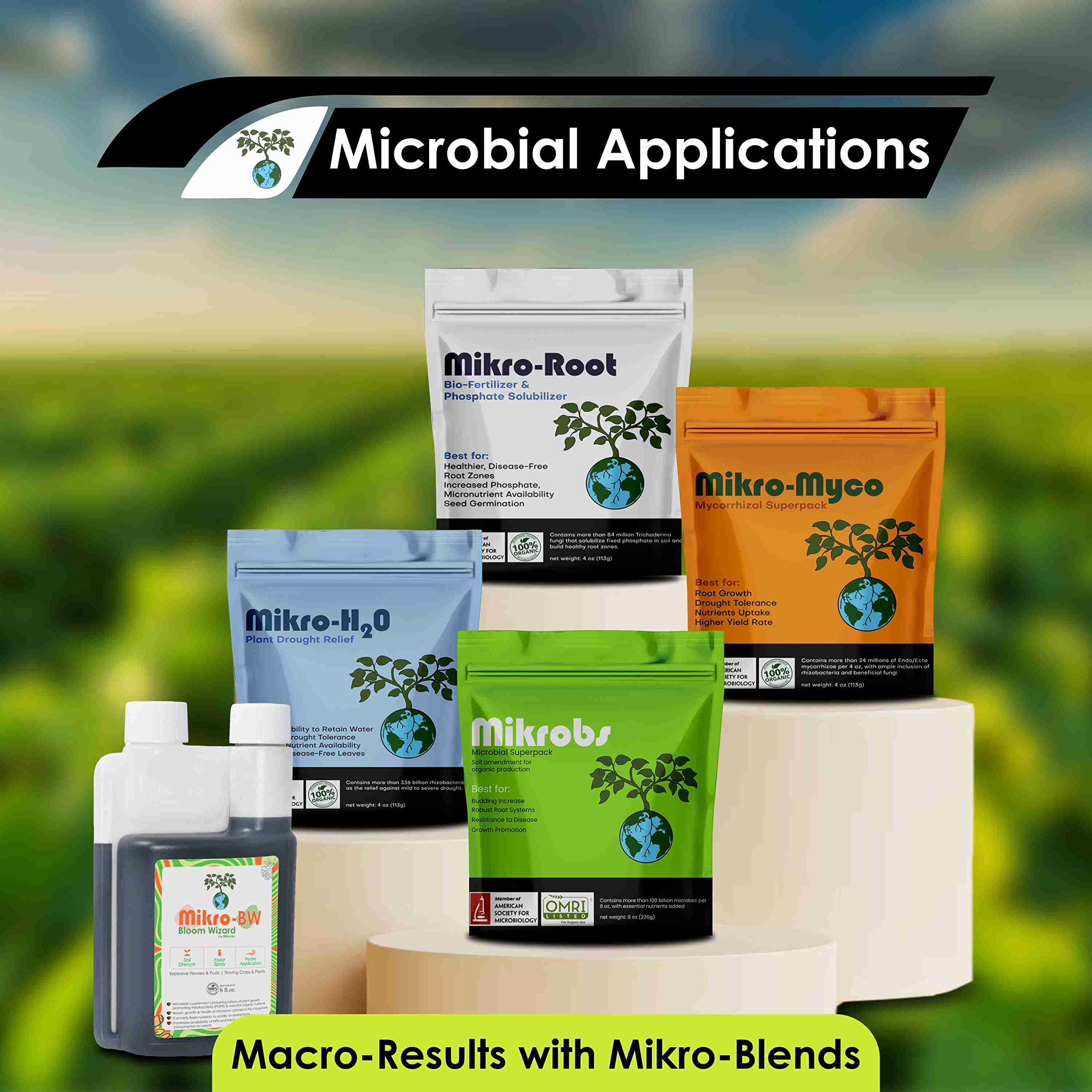 Mikrobs Mikro-Root soil application process in garden or potting mix.