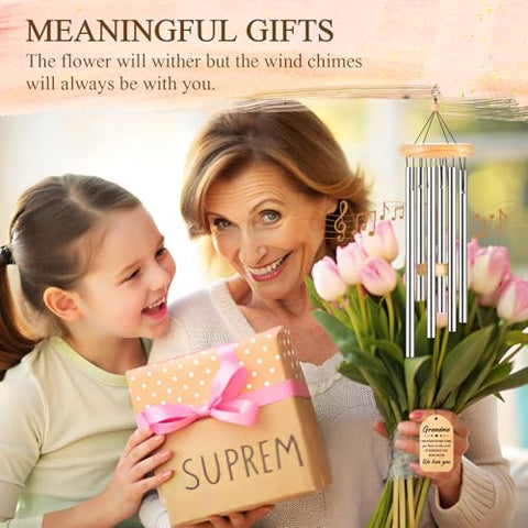 Milcier wind chimes wooden pendant highlighting sentimental grandma gift message
