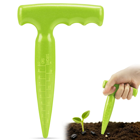 Milifox seed planter tool dibber creating precise holes for sowing seeds.