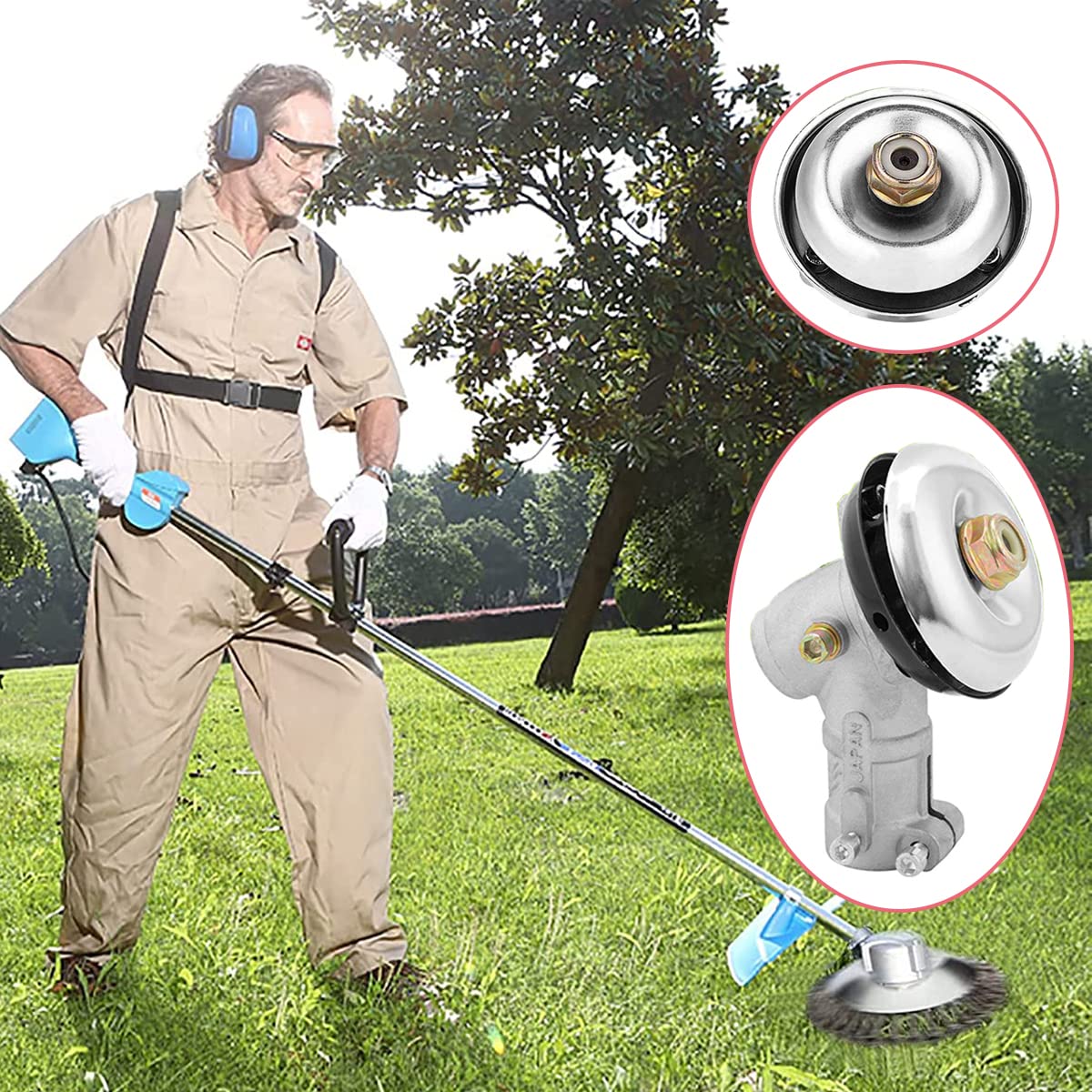 Milikaco gear-head collar nut keeps pivotrim components secured for reliable mowing